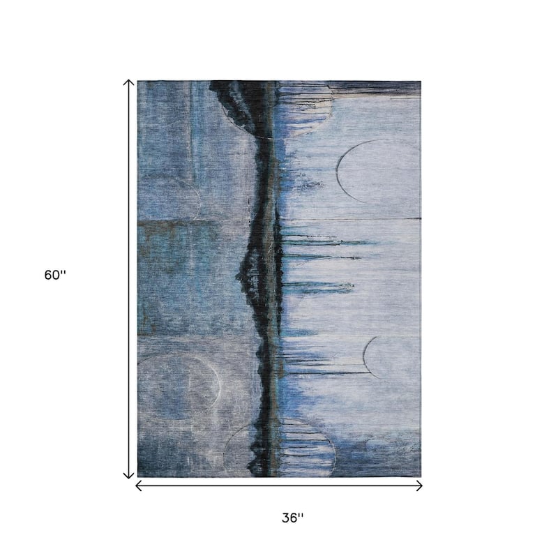 HomeRoots Abstract Transitional Rectangle Outdoor Rug