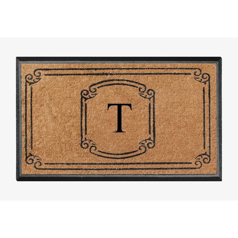 A1HC Natural Coir Monogrammed Door Mat For Front Door, 30"x48"