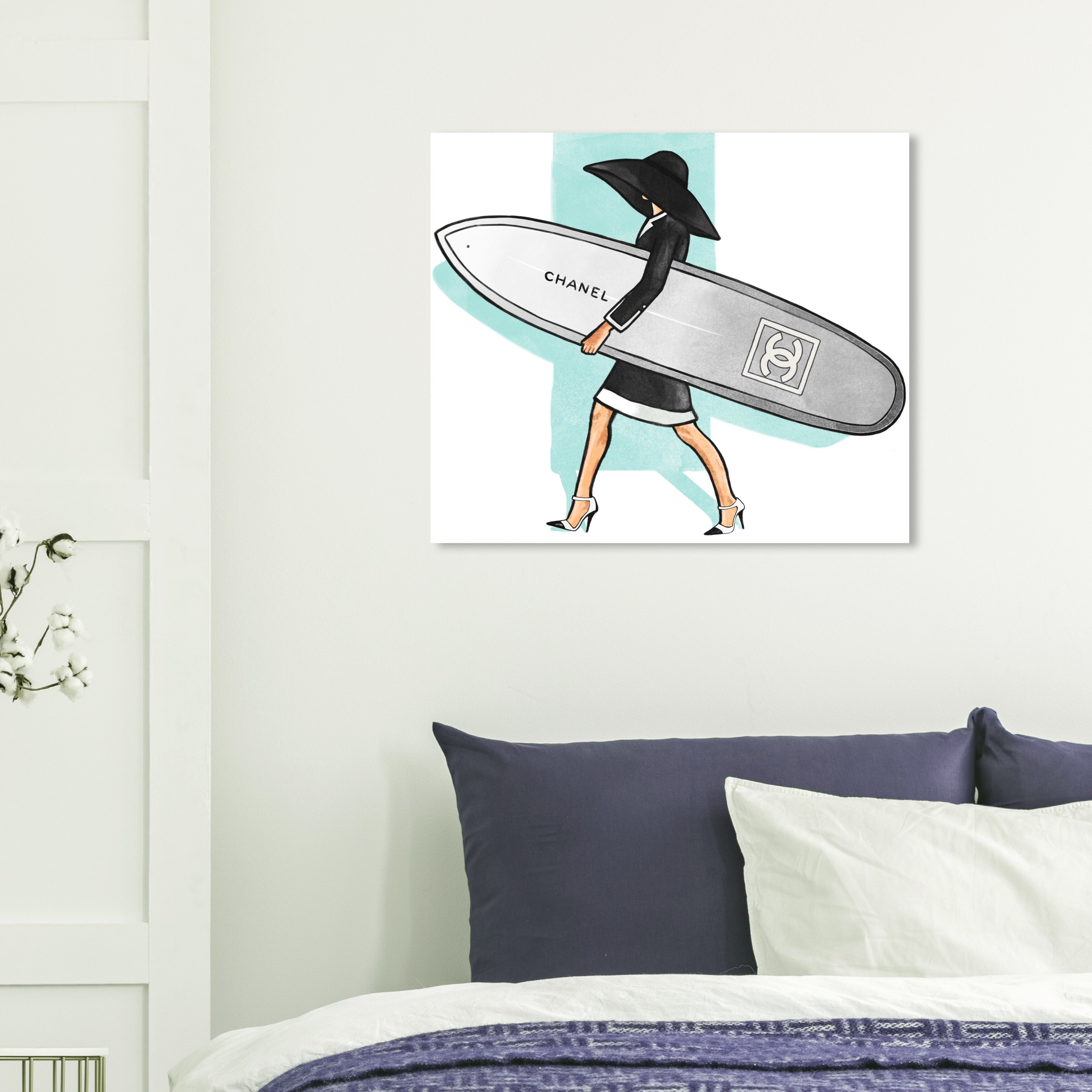Oliver Gal Fashion and Glam Wall Art Canvas Prints 'Surfer Girl