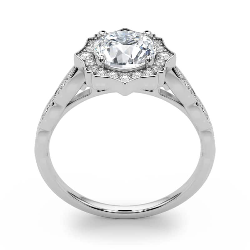 Auriya 14k White Gold Lab Grown Round Diamond Halo Engagement Ring 0.50 to 5.00 ct. tw. (F-G VS)