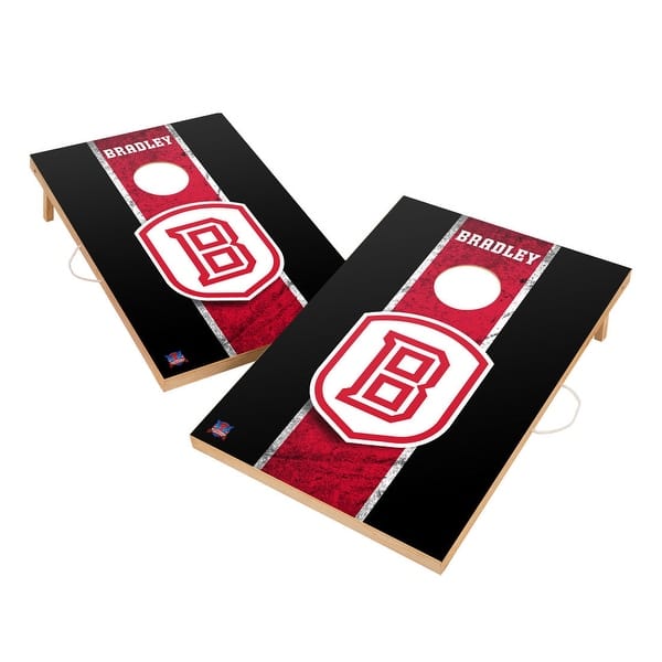 slide 2 of 5, Vintage Bradley University Braves Regulation 2x4 Cornhole Set
