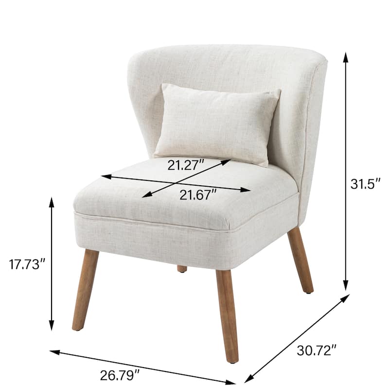 2 Set Upholstered Accent Chair Armchair Linen Side Chair