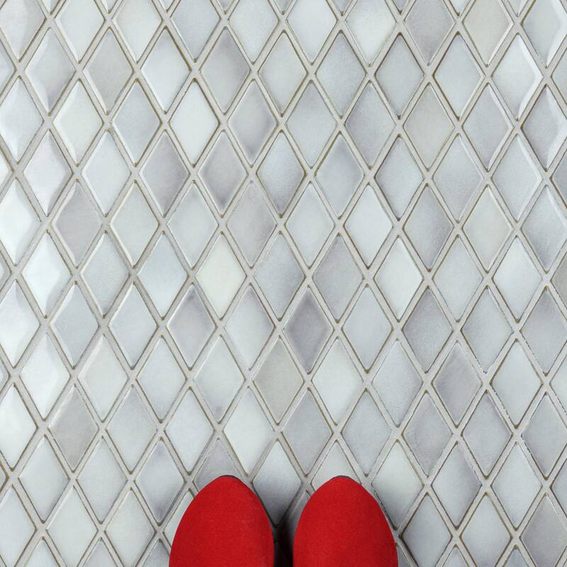 Merola Tile Hudson Kite Grey Eye 10-1/8" x 11-3/4" Porcelain Mosaic Floor and Wall Tile