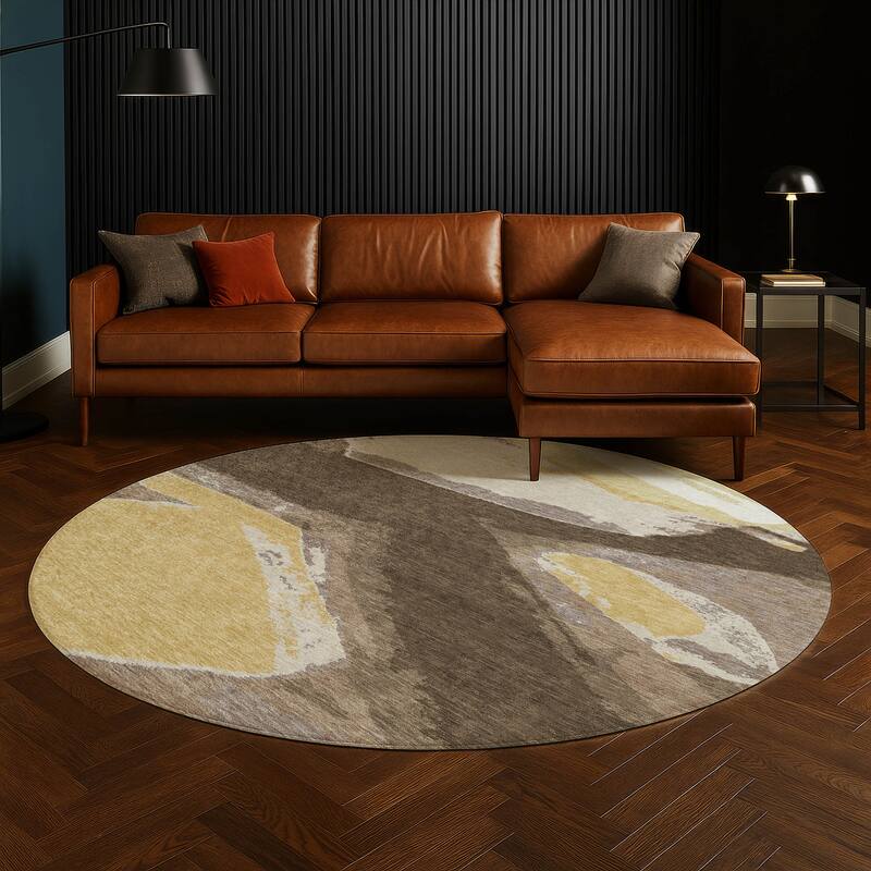 Machine Washable Indoor/ Outdoor Modern Cheney Chantille Rug