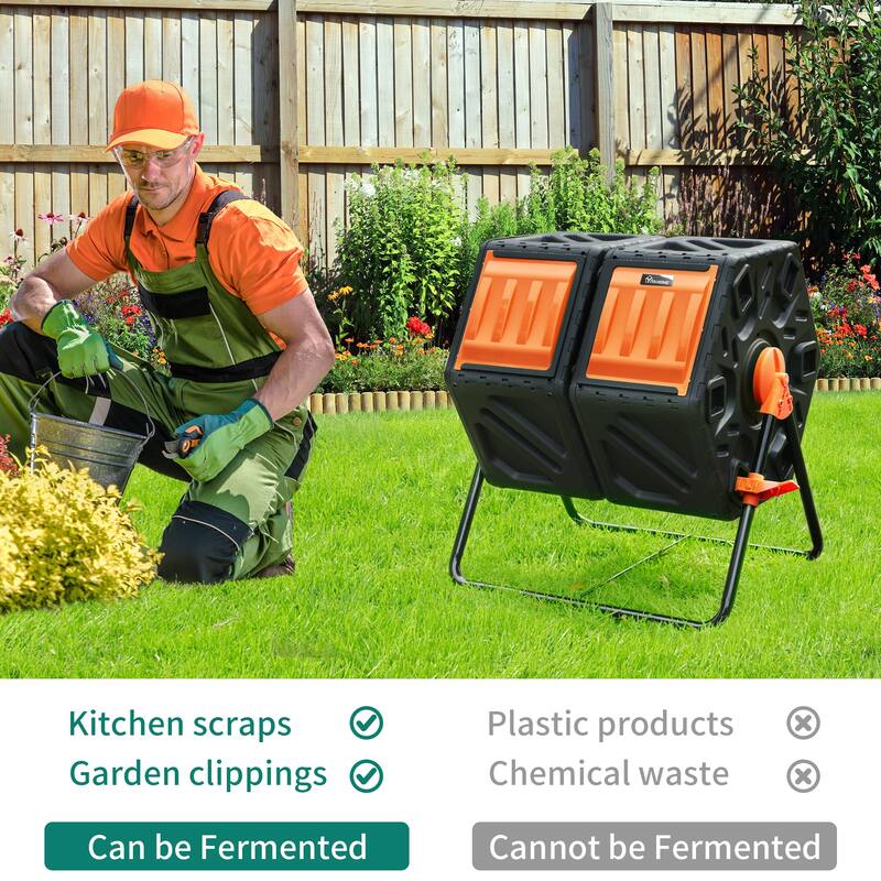 34 Gallon Dual Chamber Compost Tumbler