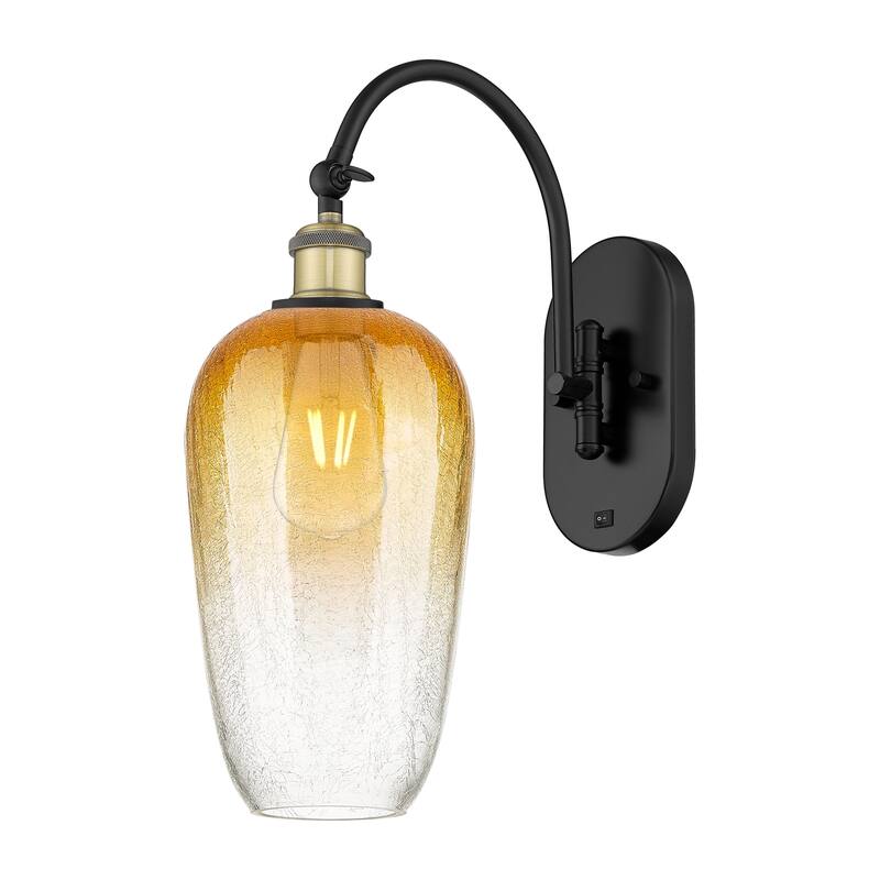 Innovations Lighting Endless Possibilities Ballston - Brookhaven Flute - 1 Light 7" Swiveling Sconce - Black Antique Brass/Amber