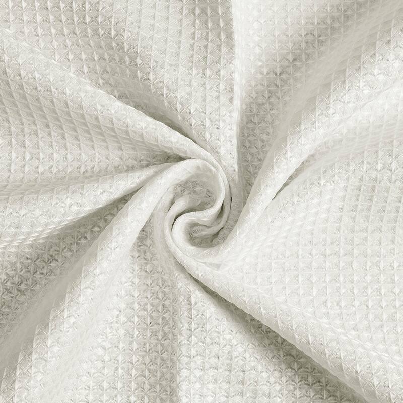 Exclusive Fabrics Modern Waffle Heavyweight Shower Curtains with Hooks Included, 71 Inches Long (1 Panel)