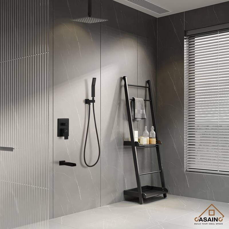 CASAINC 3-Function 10-In Wall Mounted Shower System - Black