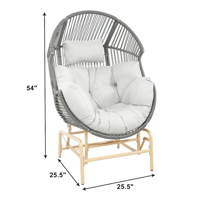 Gymojoy Outdoor Oversized Egg Basket Rocking Chair