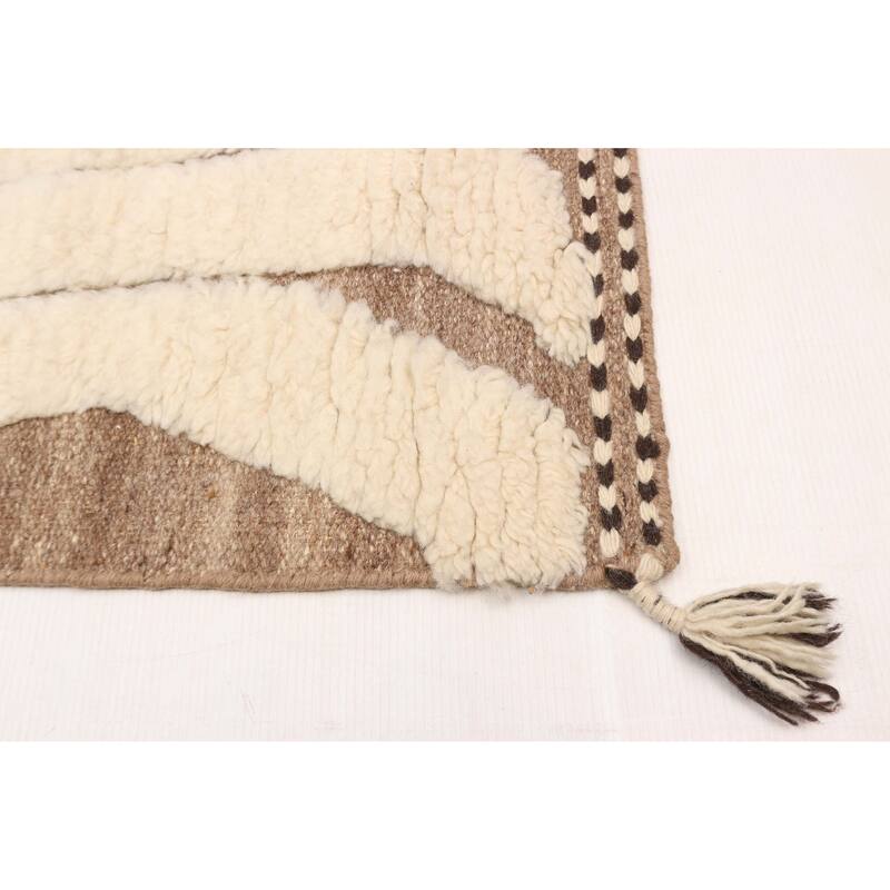 ECARPETGALLERY Hand-knotted Tangier Cream Wool Rug - 5'1 x 8'5