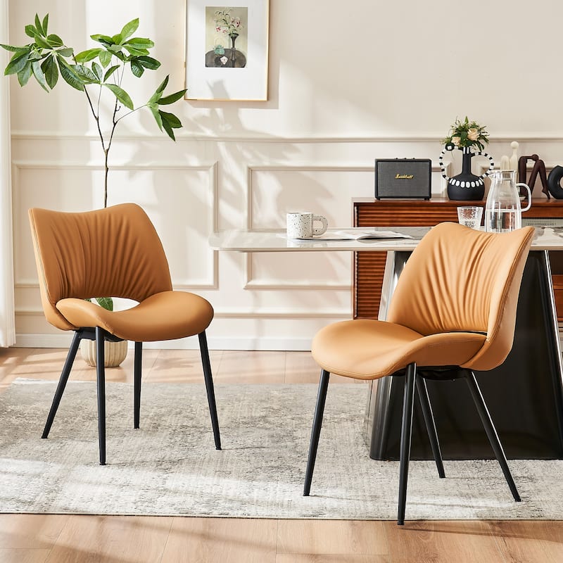 Modern Dining Kitchen Chairs Set of 2 Loads up to 300lbs - Tan