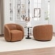 preview thumbnail 27 of 46, SEYNAR Modern Glam PU Leather 360 Degree Swivel Accent Armchair Set of 2