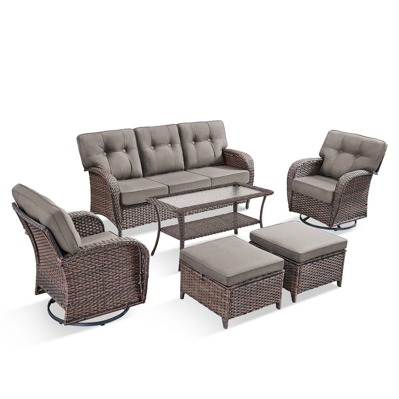 Pocassy Ooutdoor Patio Sofa Chairs Funiture Set