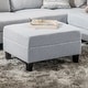 preview thumbnail 8 of 14, Zahra Tufted Fabric Ottoman by Christopher Knight Home Light Grey