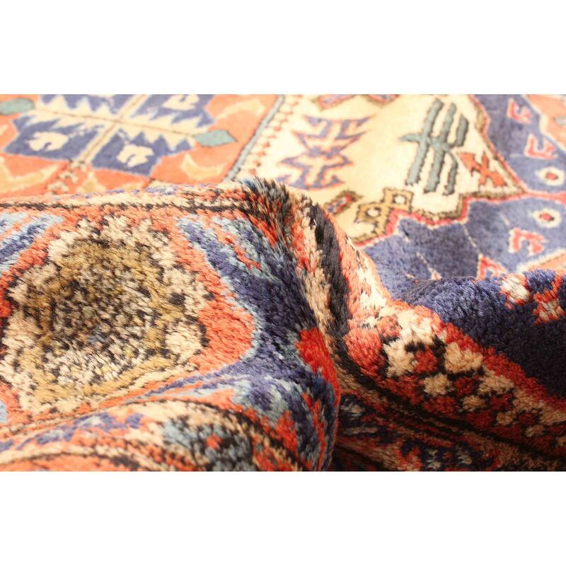 ECARPETGALLERY Hand-knotted Kayseri Navy Wool Rug - 4'8 x 11'5