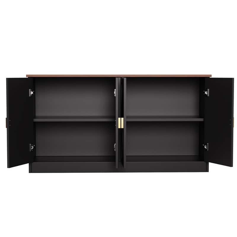 Modern Storage Cabinet Buffet with Line Design