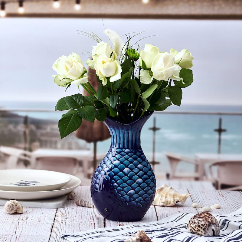 Fitz and Floyd Blue Fin Vase