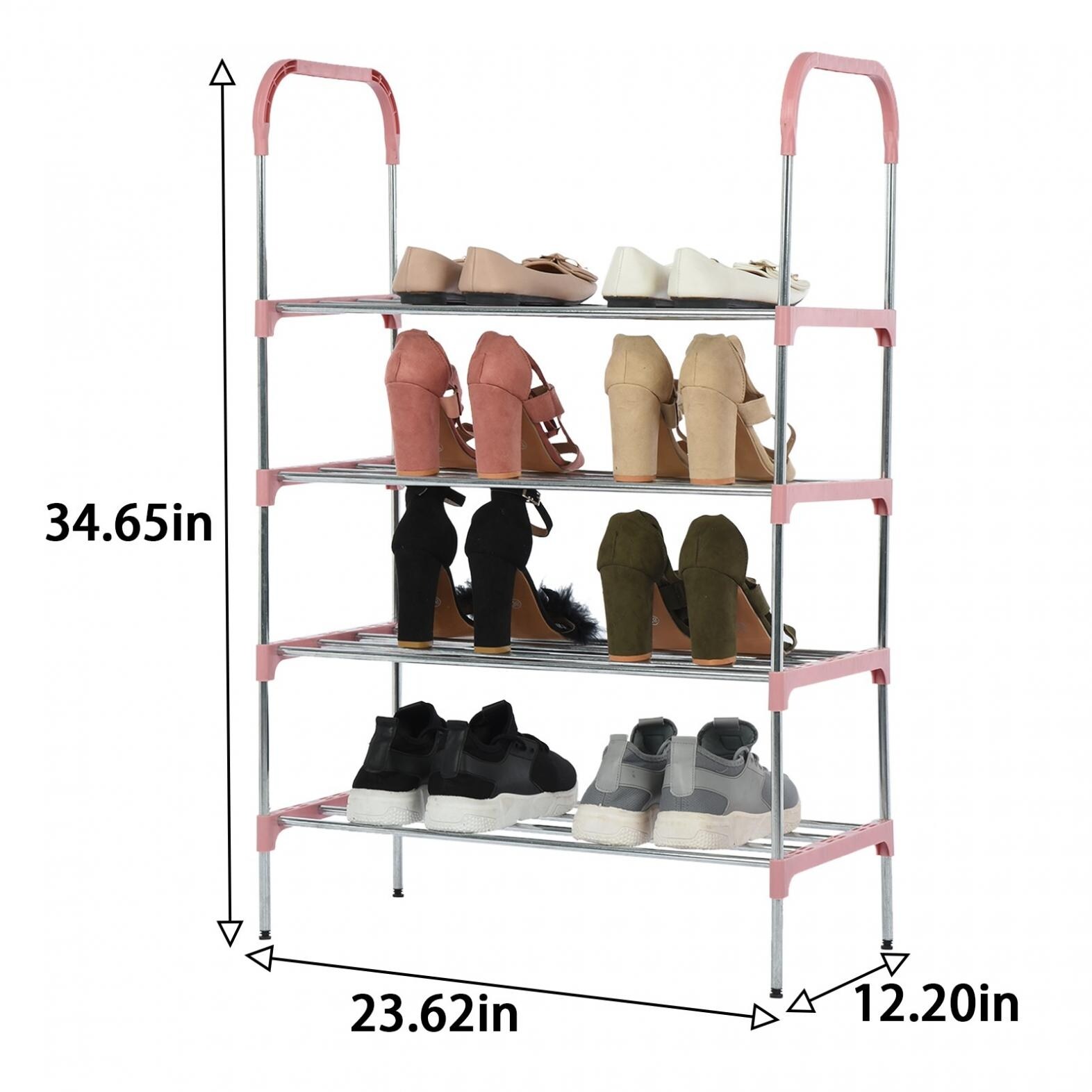 4-tier Expandable Shoe Rack,adjustable And Stackable Shoe Shelf