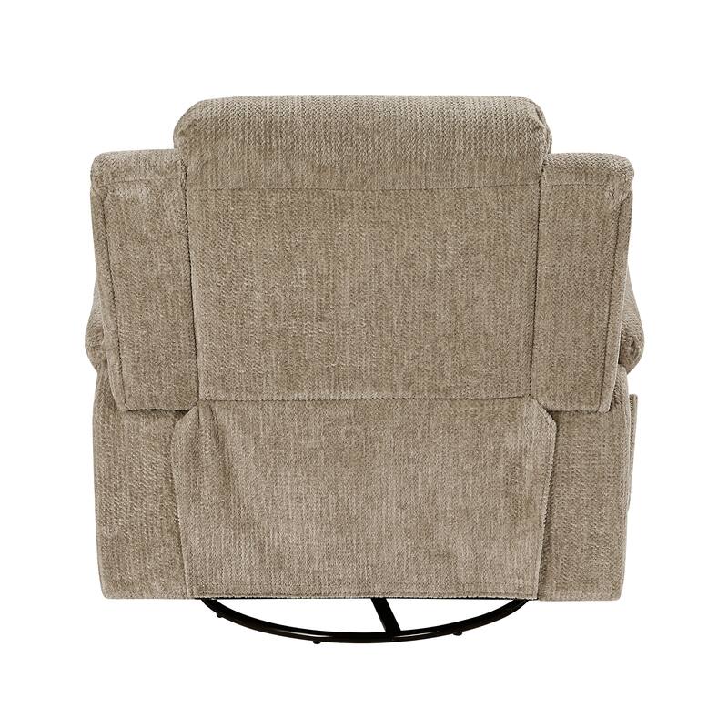 Sofiane 41" Microfiber Swivel Glider Recliner - Pull-Handle Motion