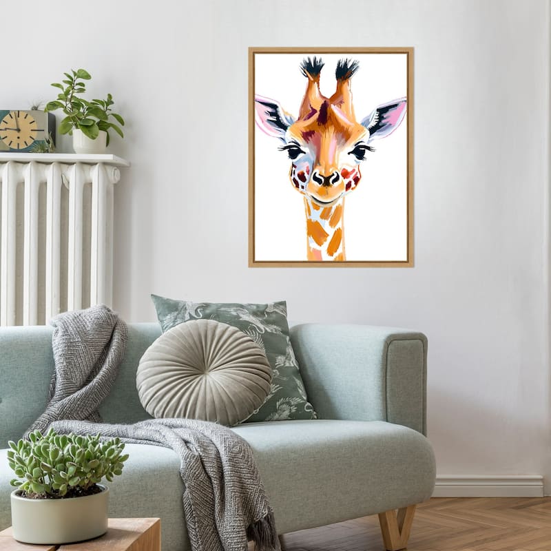 Giraffe by Ohkimiko Framed Canvas Wall Art
