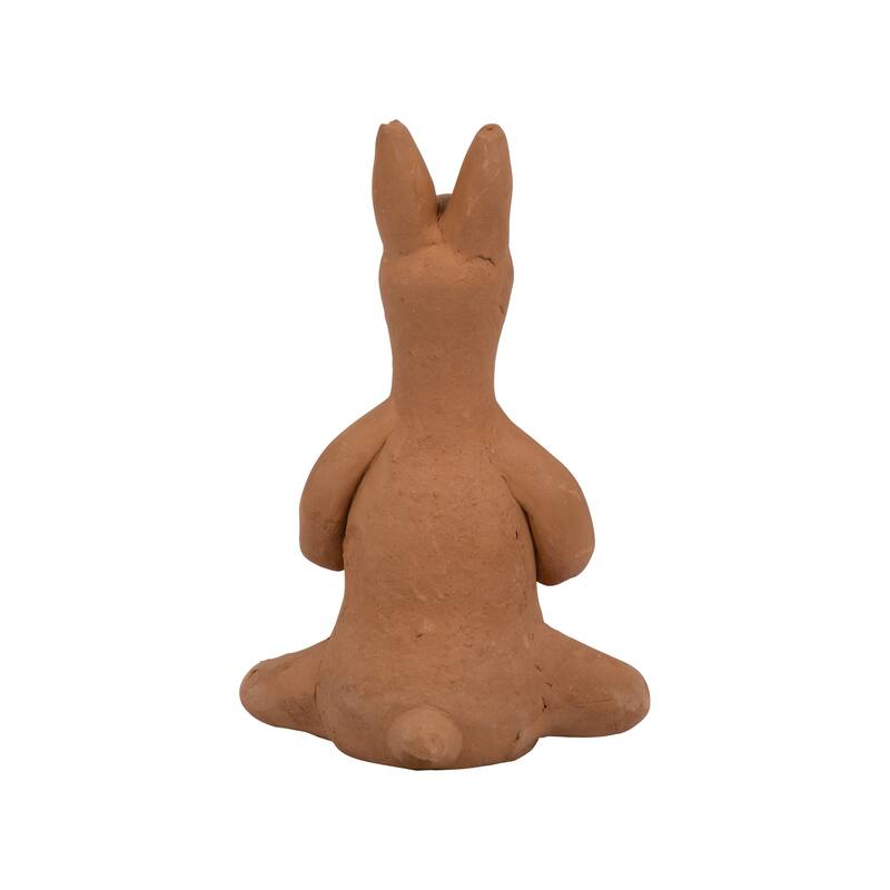 Sagebrook Home Terracotta Natural Novelty Solid Color Yoga Bunny