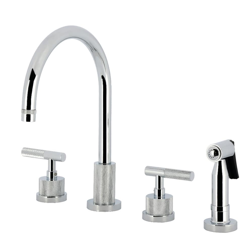 Kingston Brass Essex Double-Handle Wall-Mount Pre-Rinse Bridge Kitchen Faucet