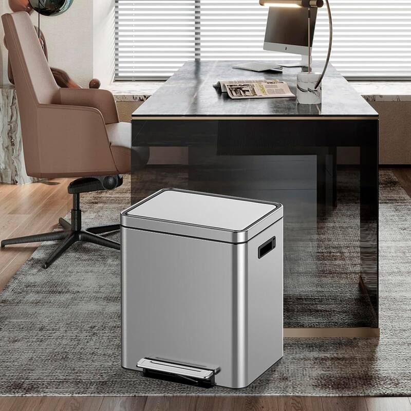 Double Compartment Classified Garbage Can