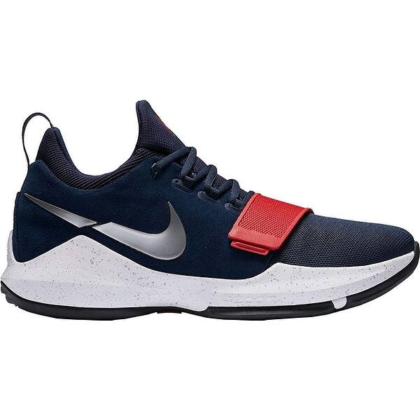 Shop Nike Mens Pg 1 Leather Low Top Lace Up Basketball Shoes Overstock 27189033