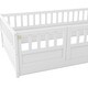 preview thumbnail 31 of 29, Twin Floor Bed Frame with Guardrails and Entryway Door Wooden Montessori Style Play