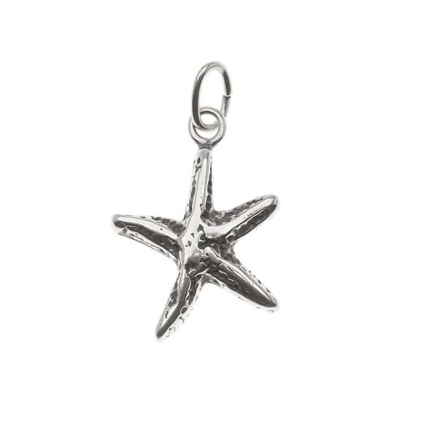 Sterling Silver Charm Starfish Ocean Star fish 16mm (1)