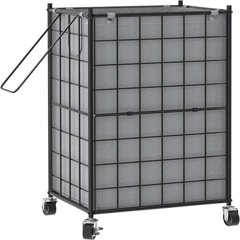 Laundry Hamper with Wheels - 16.9"L x 12.2"W x 28.1"H - Grey