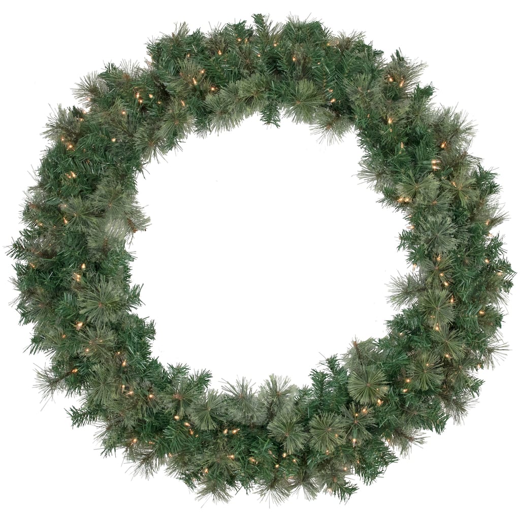 Oregon Cashmere Pine Artificial Christmas Wreath, 48", Clear Lights