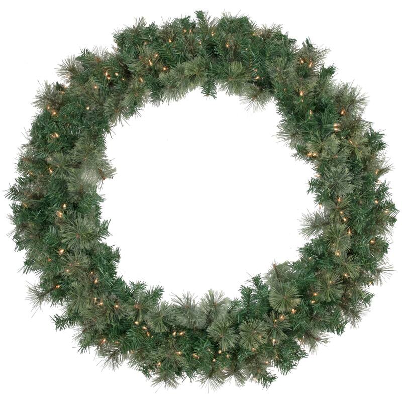 Oregon Cashmere Pine Artificial Christmas Wreath, 48", Clear Lights