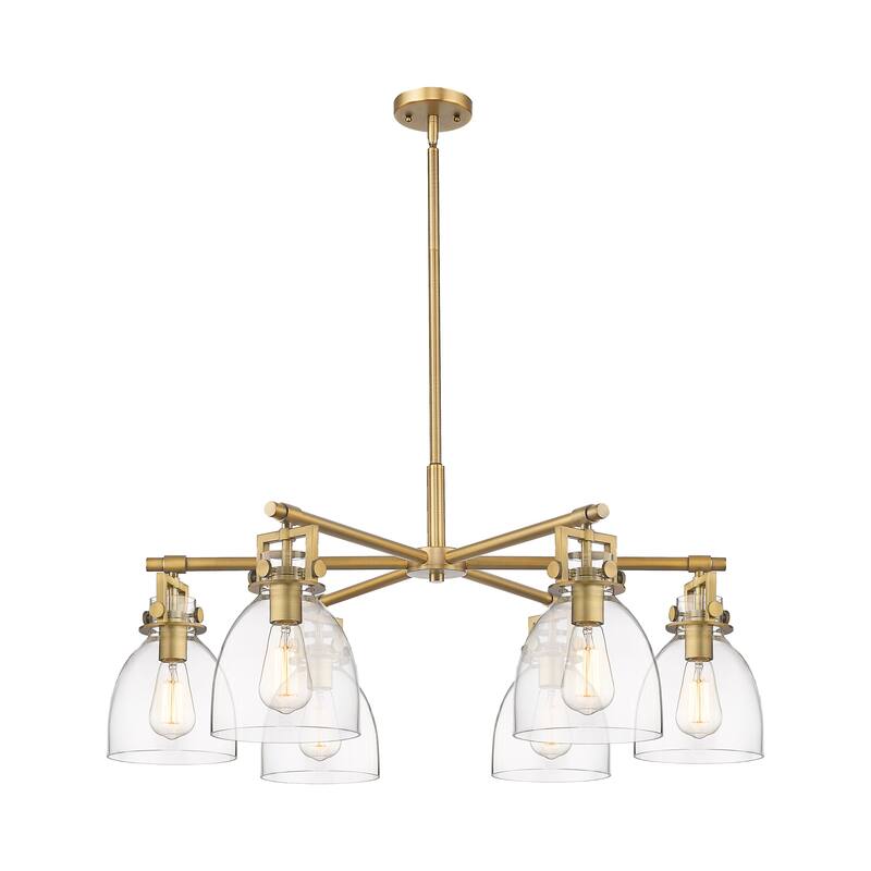Innovations Lighting Downtown Urban - Newton Bell - 6 Light 26" Stem Hung Chandelier