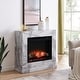 preview thumbnail 17 of 43, Dejon Contemporary White Stone Electric Fireplace