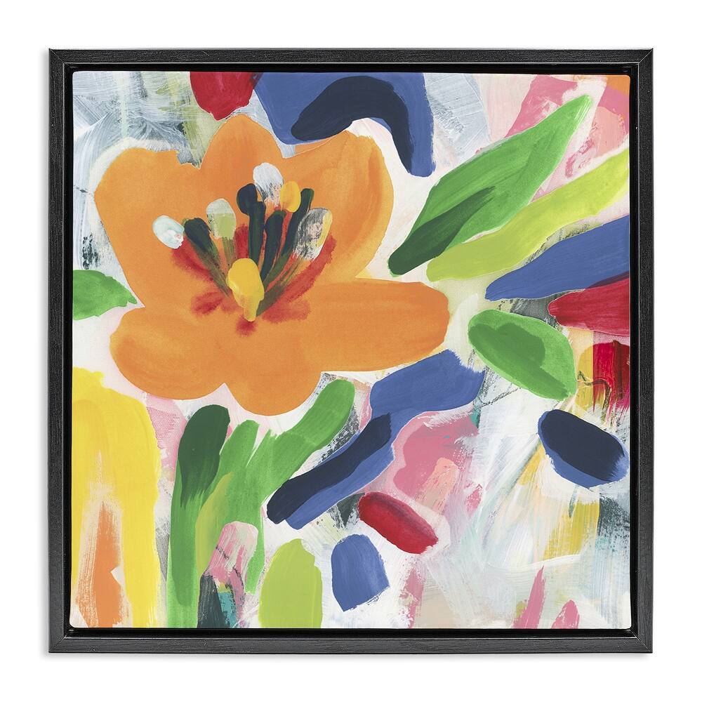 Stupell Blossoms in Rich Hues Framed Floater Canvas Wall Art Design By June Erica Vess