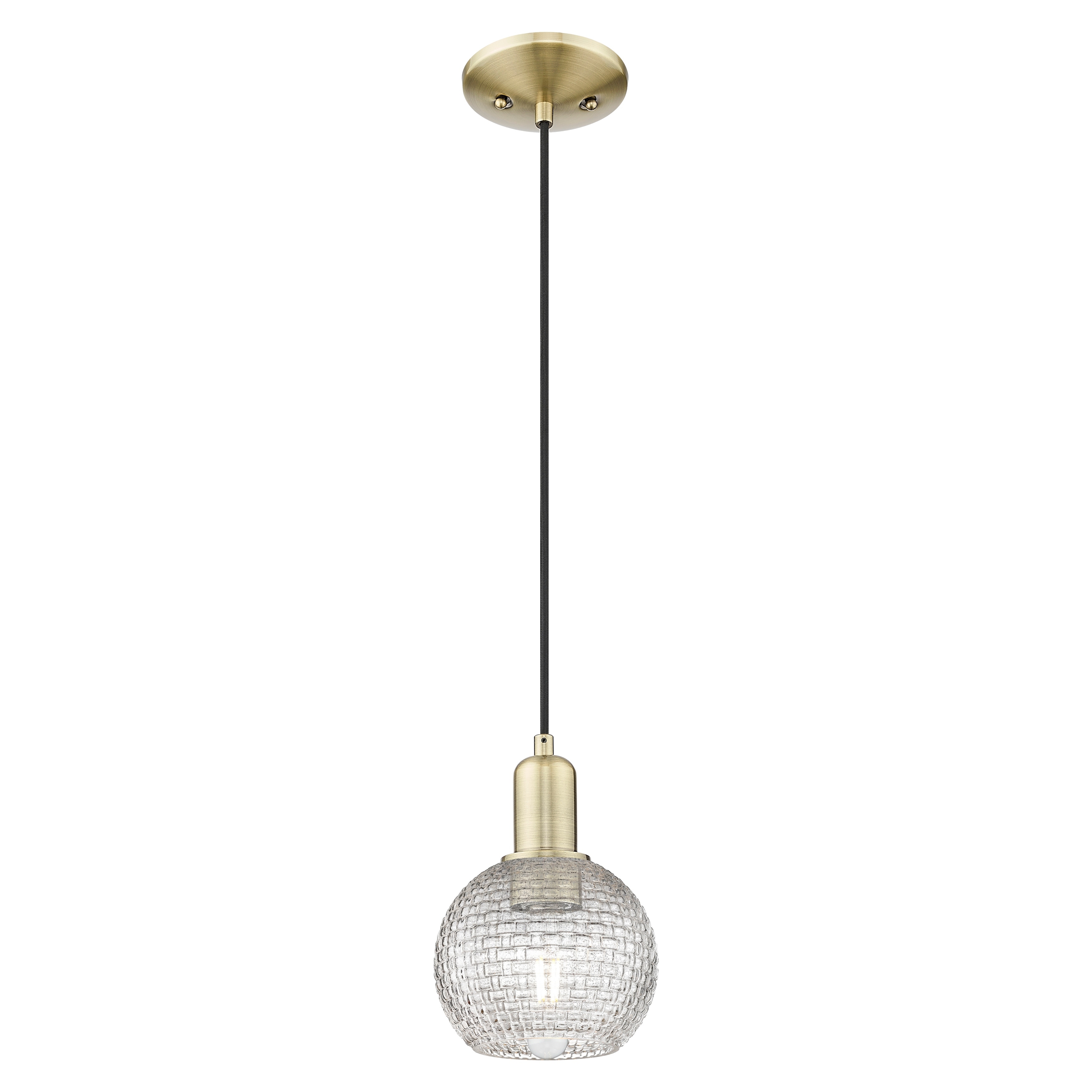 Innovations Lighting Endless Possibilities Arcadia - Athens - 1 Light 6" Basketweave Cord Hung Mini Pendant