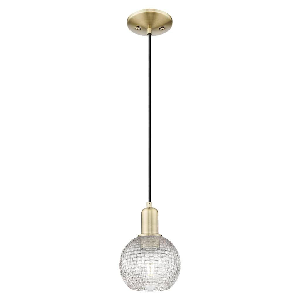 Innovations Lighting Endless Possibilities Arcadia - Athens - 1 Light 6" Basketweave Cord Hung Mini Pendant