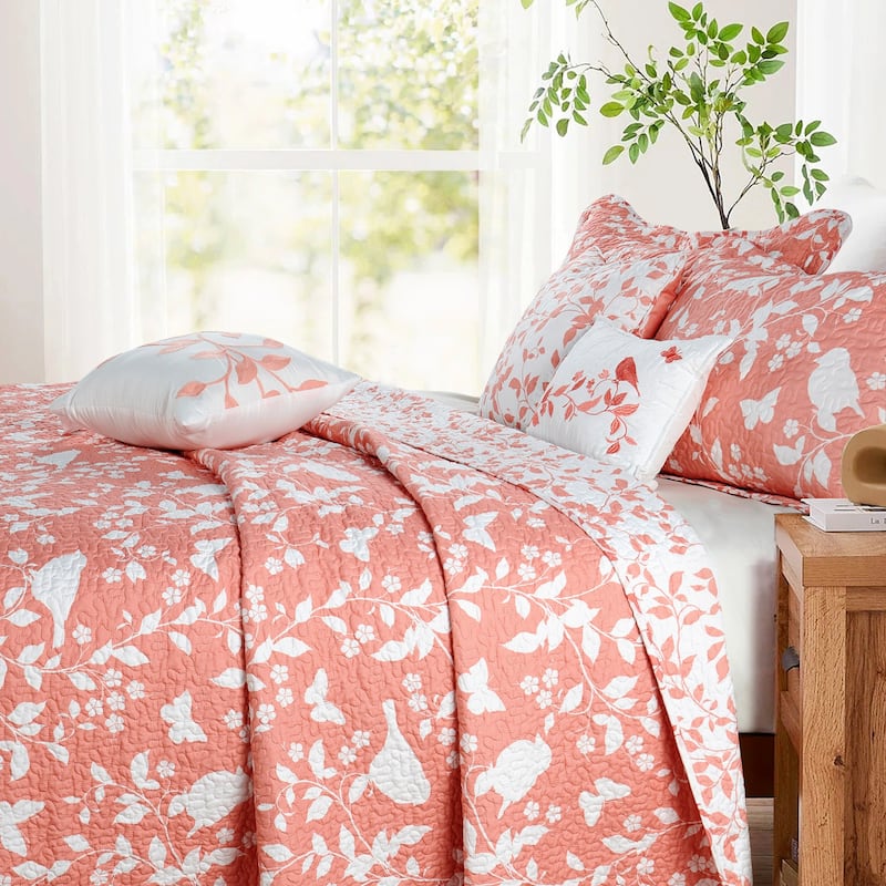 Serenta Birdsong 6-piece Quilted Bedspread Coverlet Set