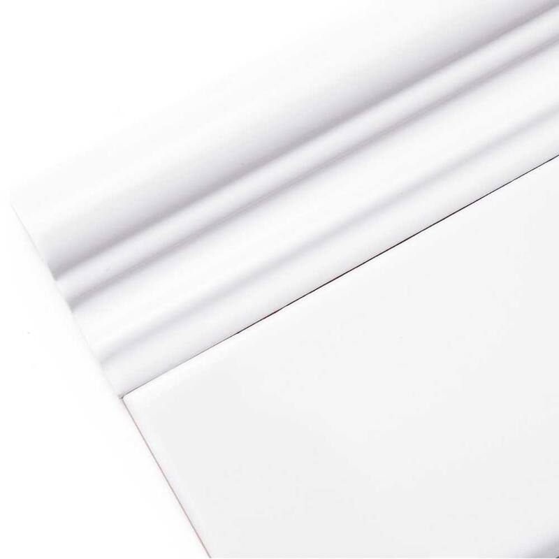 The Tile Life Fresno 2x6 White Ceramic Chair Rail Wall Tile - Case of 20 (1.67 Sq. ft.)