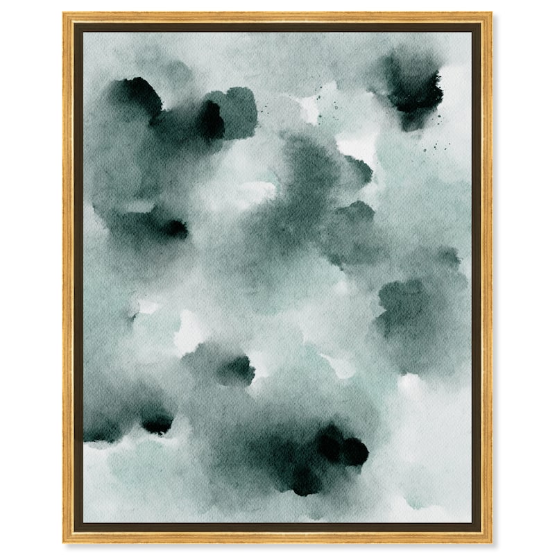 Art Remedy Diluted Smoke In The Snow Framed Watercolor Boho Abstracts - 17 x 21 - Gold