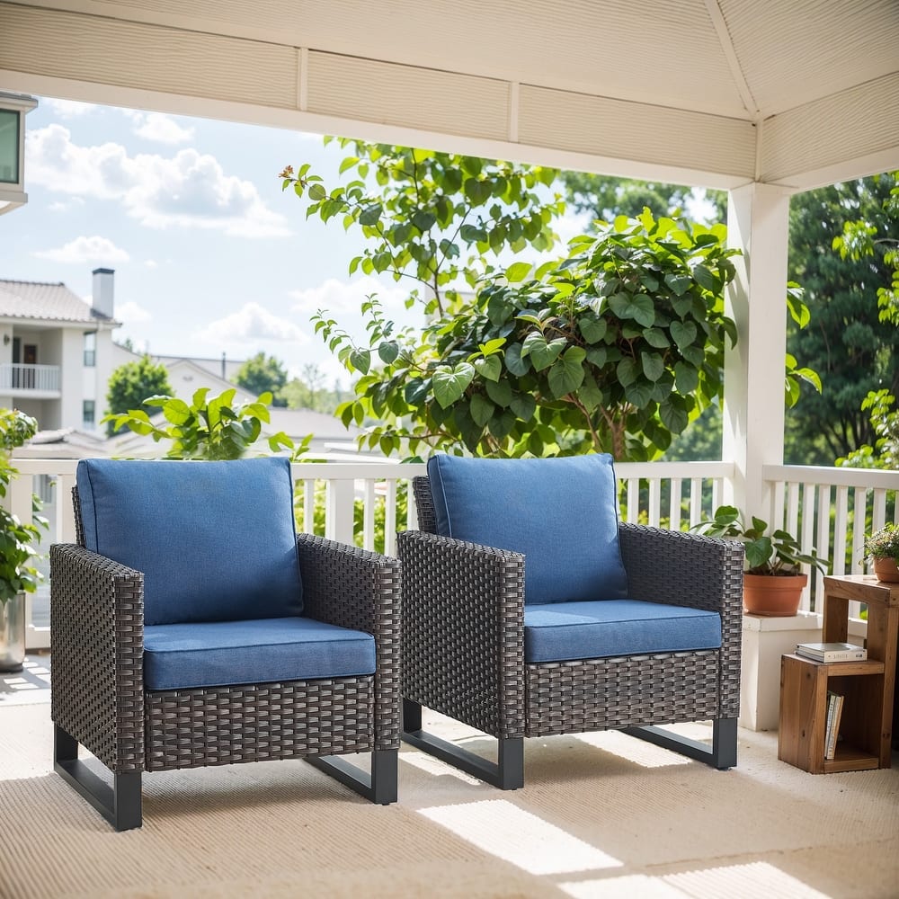 Gymojoy Wicker Patio Chairs with Olefin Cushions Weather-Resistant