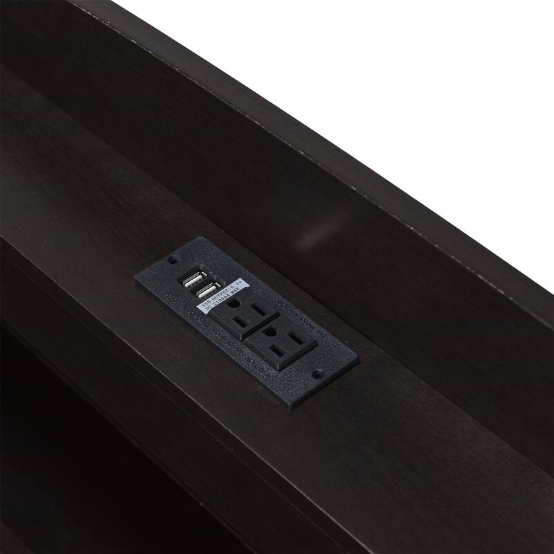 Twin XL Size Platform Bed with Charging Station, Twin Size Trundle