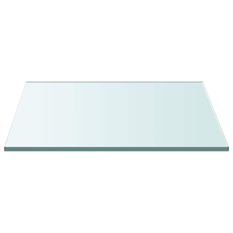 vidaXL Table Top Side Coffee Table Replacement Board Tabletop Tempered Glass - Transparent - 23.6" x 23.6"/ 1