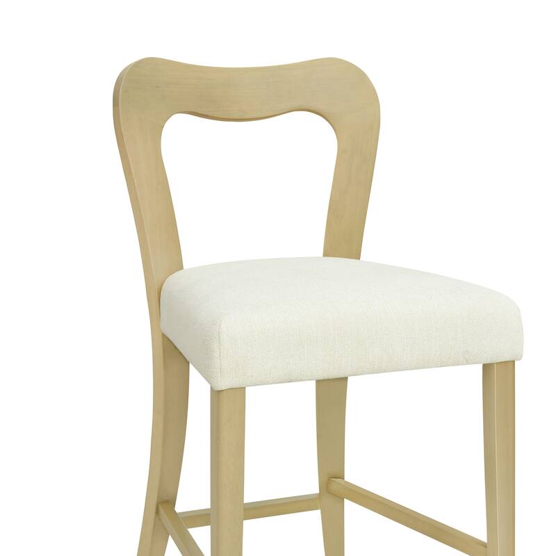 Roomfitters Counter Stool Set of 2, Modern Kitchen Bar Stool with Upholstered Seat and Wood Frame