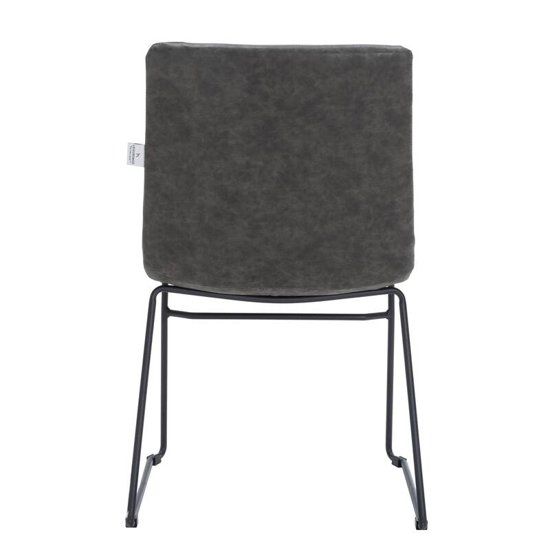 Zylar Modern Leather Guest Chair with Lumbar Support, Stainless Steel Base, High-Density Foam, Floor Protectors, 300 lb Capacity