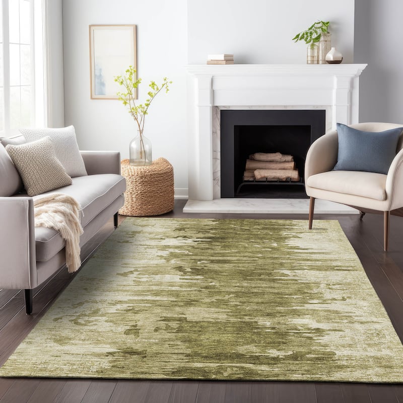 Premium Washable Super Soft Abstract Tear Mayfield Rug - Mocha - 8' x 10' - Rectangle