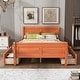 preview thumbnail 41 of 50, Full Wood Platform Bed with Drawers - Elegant Design, No Box Spring Needed