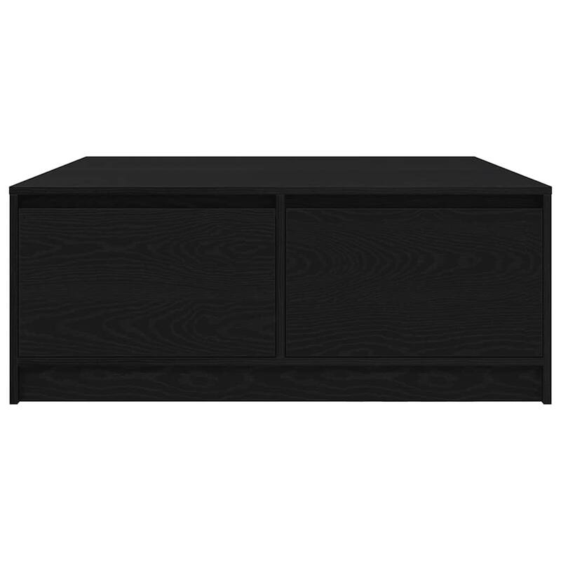 vidaXL Coffee Table Black Oak Engineered wood 39.4 in x 39.4 in x 15.7 in - 39.4 x 39.4 x 15.7