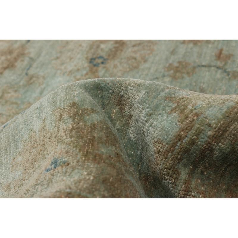 ECARPETGALLERY Hand-knotted Vibrance Light Blue Wool Rug - 4'9 x 6'7